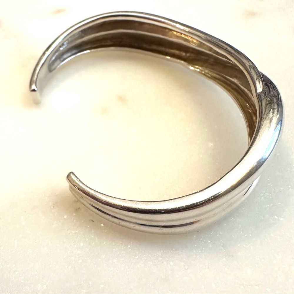 Solid Sterling Silver Abstract Sculptural Fold-Fo… - image 7